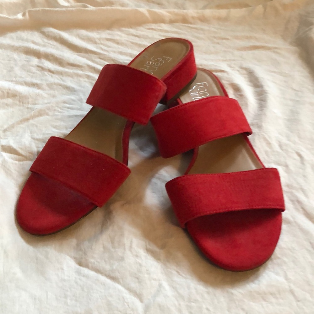 Franco Sarto red suede slide sz 8.5